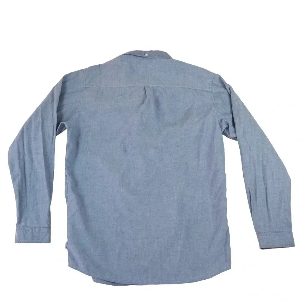 Ripcurl Men's Classic Blue Chambray Tailored Fit Slim Long Sleeve Button Shirt M